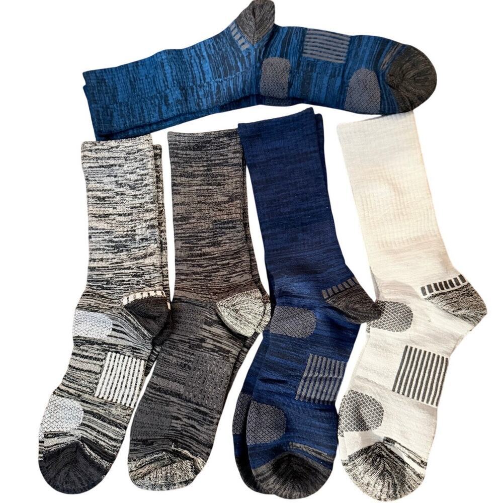 NEW Men's Cotton Boot Crew Socks 5 Pairs Full Cushion Multi-Color Size 10-13
